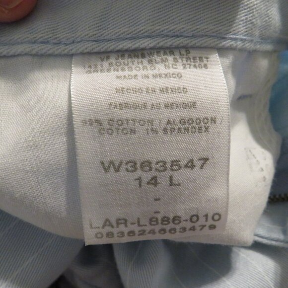 Vintage Riders by Lee 99% cotton Stretch Pinstripe Light Blue Pants Size 14L - Picture 9 of 10